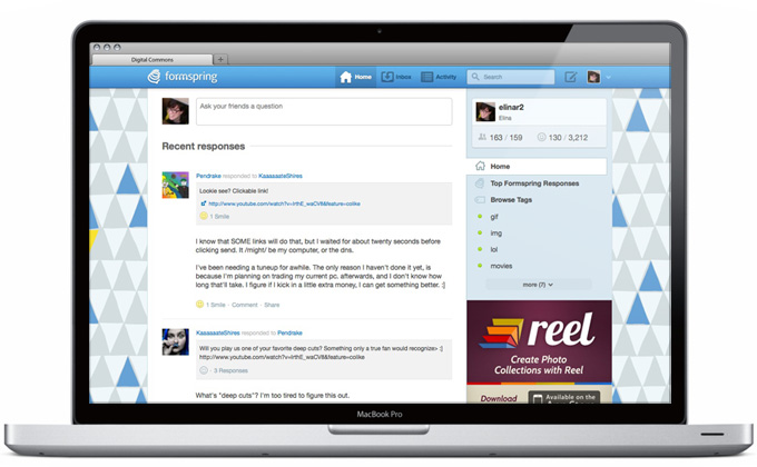 Formspring.me feed homepage Formspring.me feed homepage